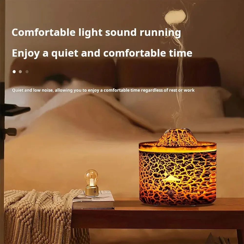 Flame Volcano Humidifiers Diffusers With 7 Colored Lights Aromatherapy Diffusers Essential Home Room Decoration Fragrance