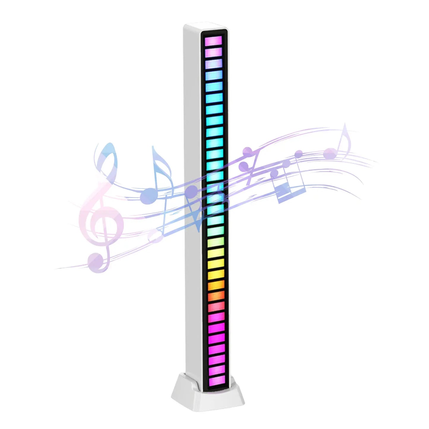 LED Strip Rhythm Light RGB Rechargeable Music Sound Control Lamp Pick Up Voice Activated Color Bar Room Ambient Light